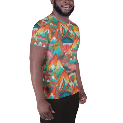 Chromatic Summits on a Men's Athletic T-Shirt