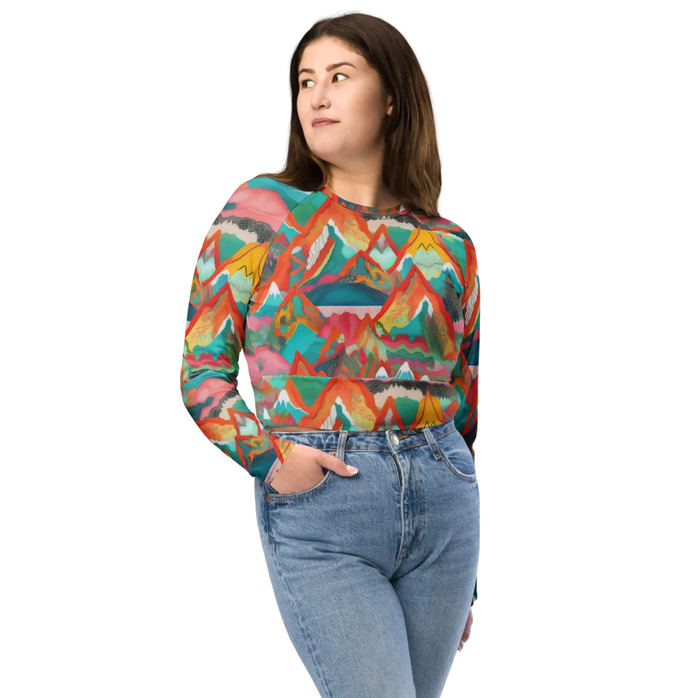 Chromatic Summits on Long Sleeve Crop Top — Front
