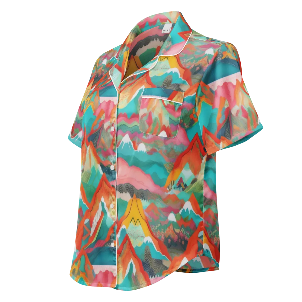 Chromatic Summits on Women's Short Sleeve Pajama Top — Left Front