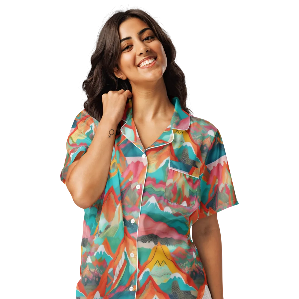 Chromatic Summits on Women's Short Sleeve Pajama Top — Front