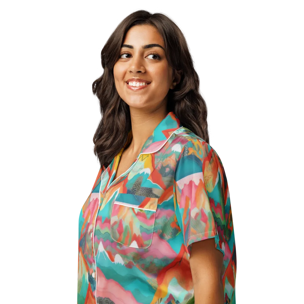 Chromatic Summits on Women's Short Sleeve Pajama Top — Left Front