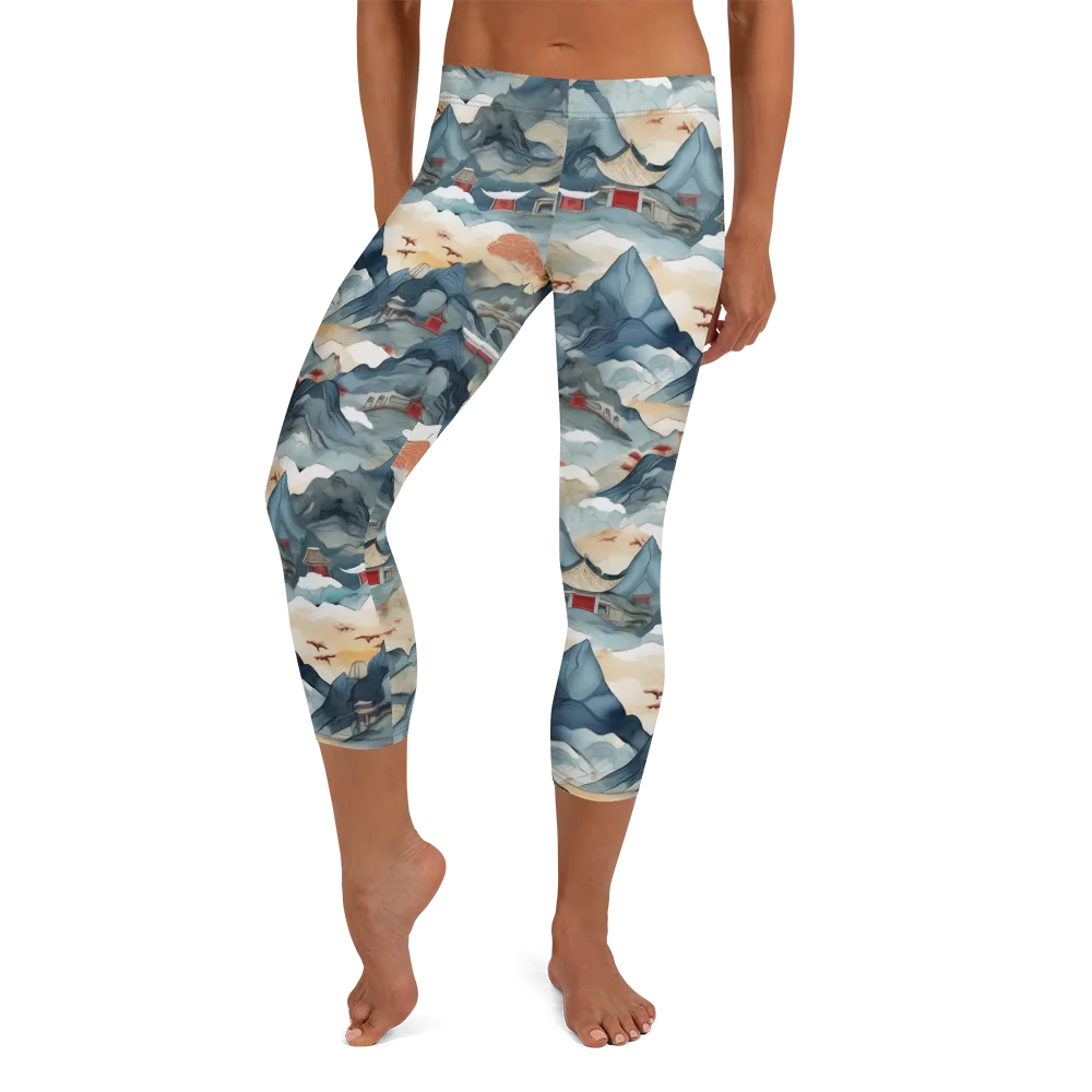 Azure Pilgrimage on Capri Leggings — Front