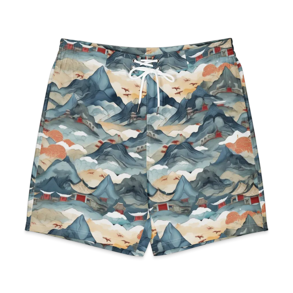 Azure Pilgrimage on Men's Board Shorts — Front