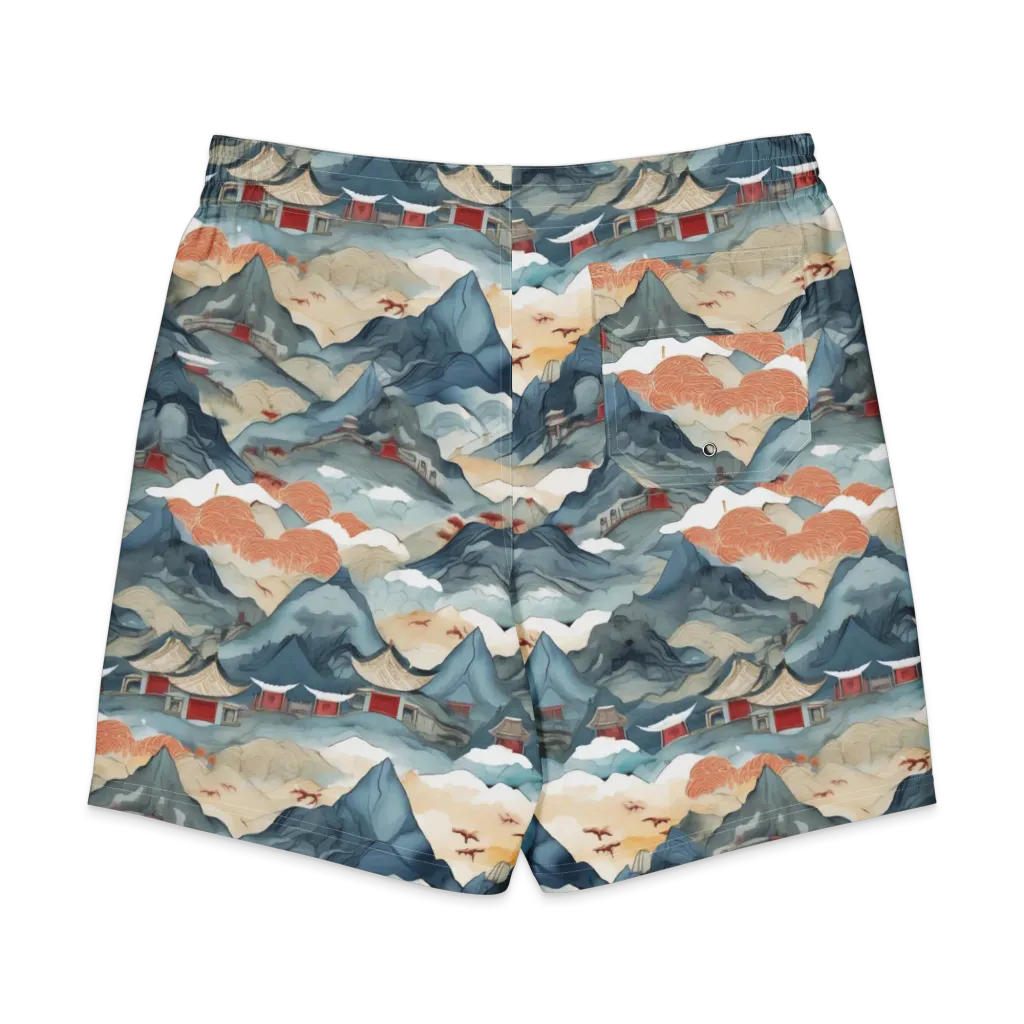 Azure Pilgrimage on Men's Board Shorts — Back