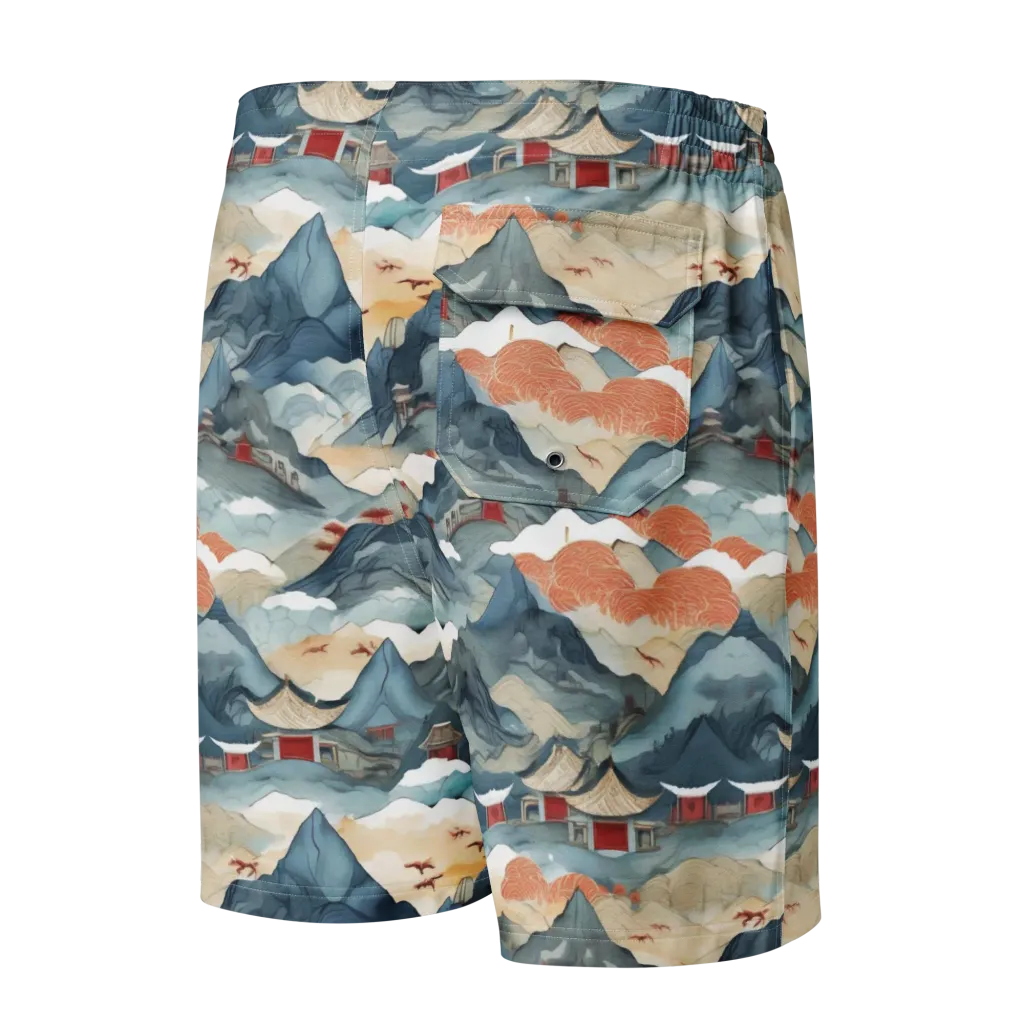 Azure Pilgrimage on Men's Board Shorts — Back