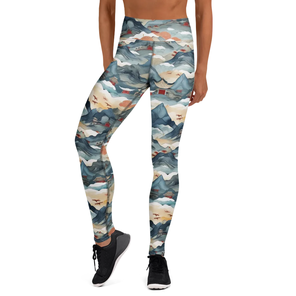 Azure Pilgrimage on Yoga Leggings — Front