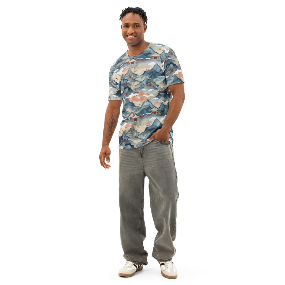 Azure Pilgrimage on Men's Cotton Crew Neck T-Shirt — Front