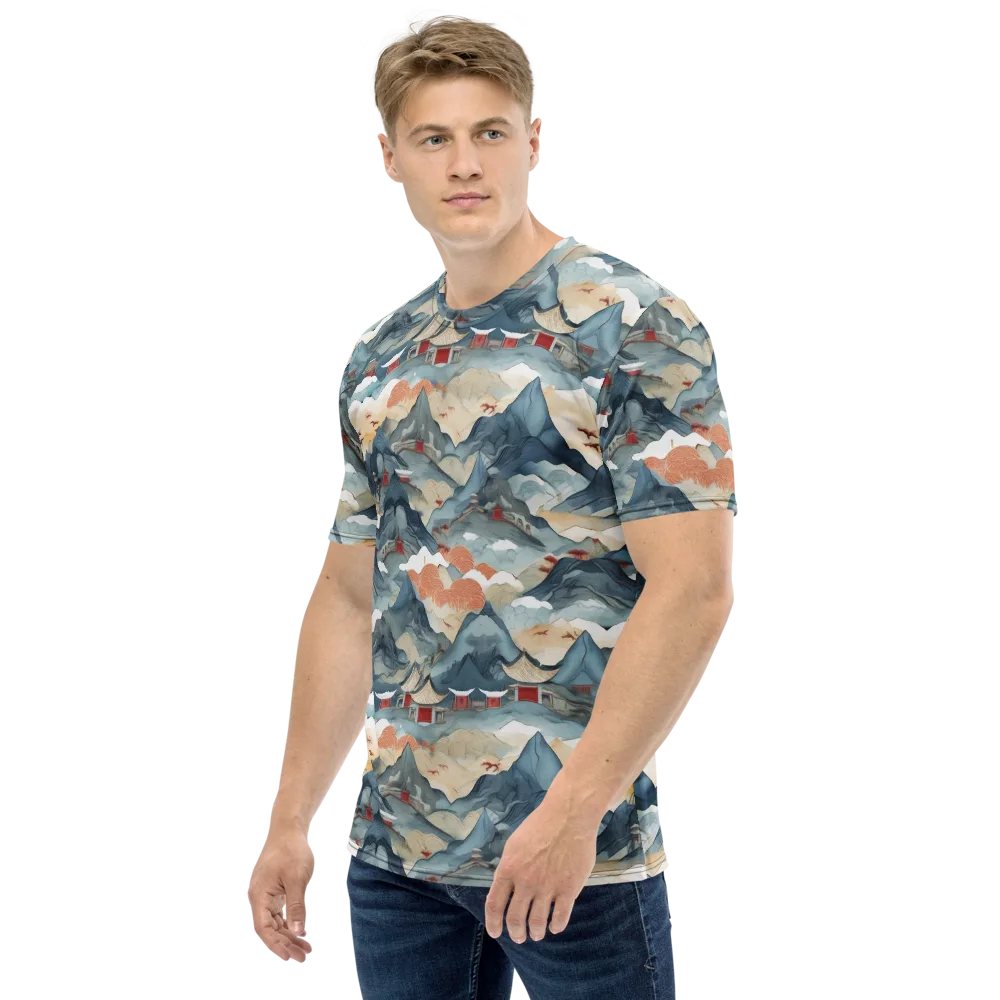 Azure Pilgrimage on Men's Crew Neck T-Shirt — Left