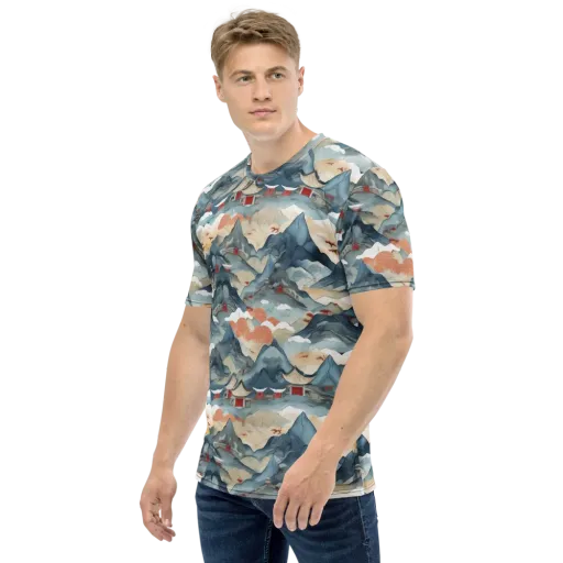 Azure Pilgrimage on a Men's Crew Neck T-Shirt