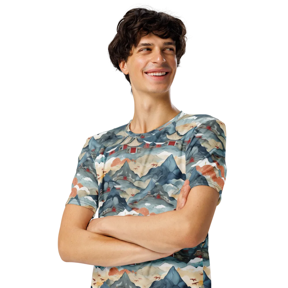Azure Pilgrimage on Men's Crew Neck T-Shirt — Left Front