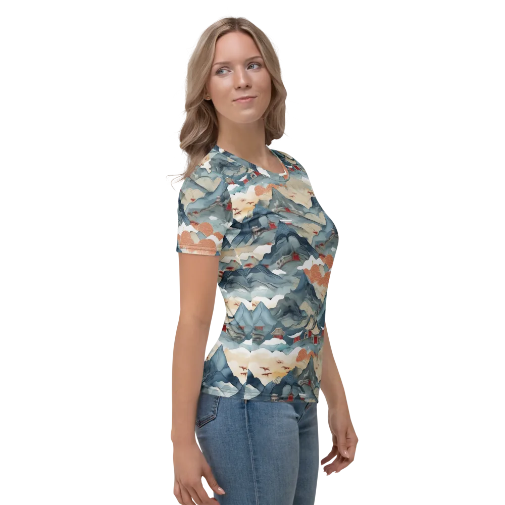 Azure Pilgrimage on Women's Crew Neck T-Shirt — Right