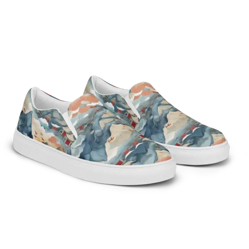 Azure Pilgrimage on a Men's Slip-On Canvas Shoes