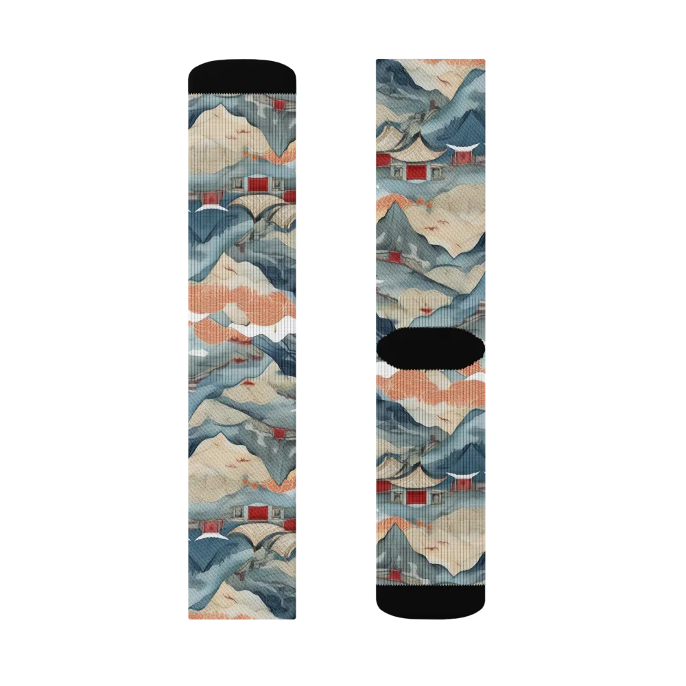 Azure Pilgrimage on Socks — Right Sock