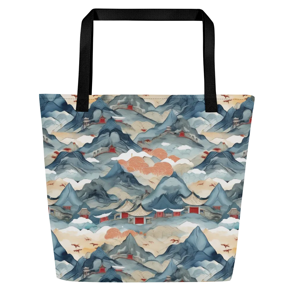 Azure Pilgrimage on Large Tote Bag W/ Pocket — Front