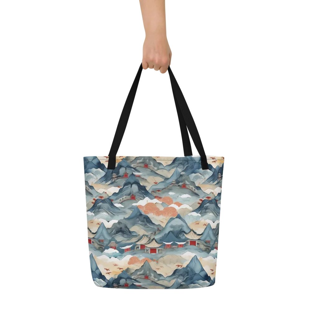 Azure Pilgrimage on Large Tote Bag W/ Pocket — Front