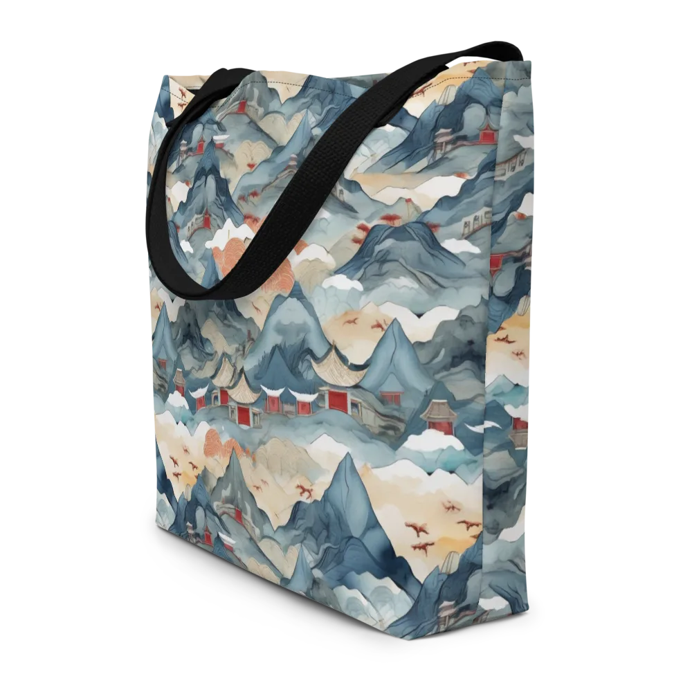 Azure Pilgrimage on Large Tote Bag W/ Pocket — Front