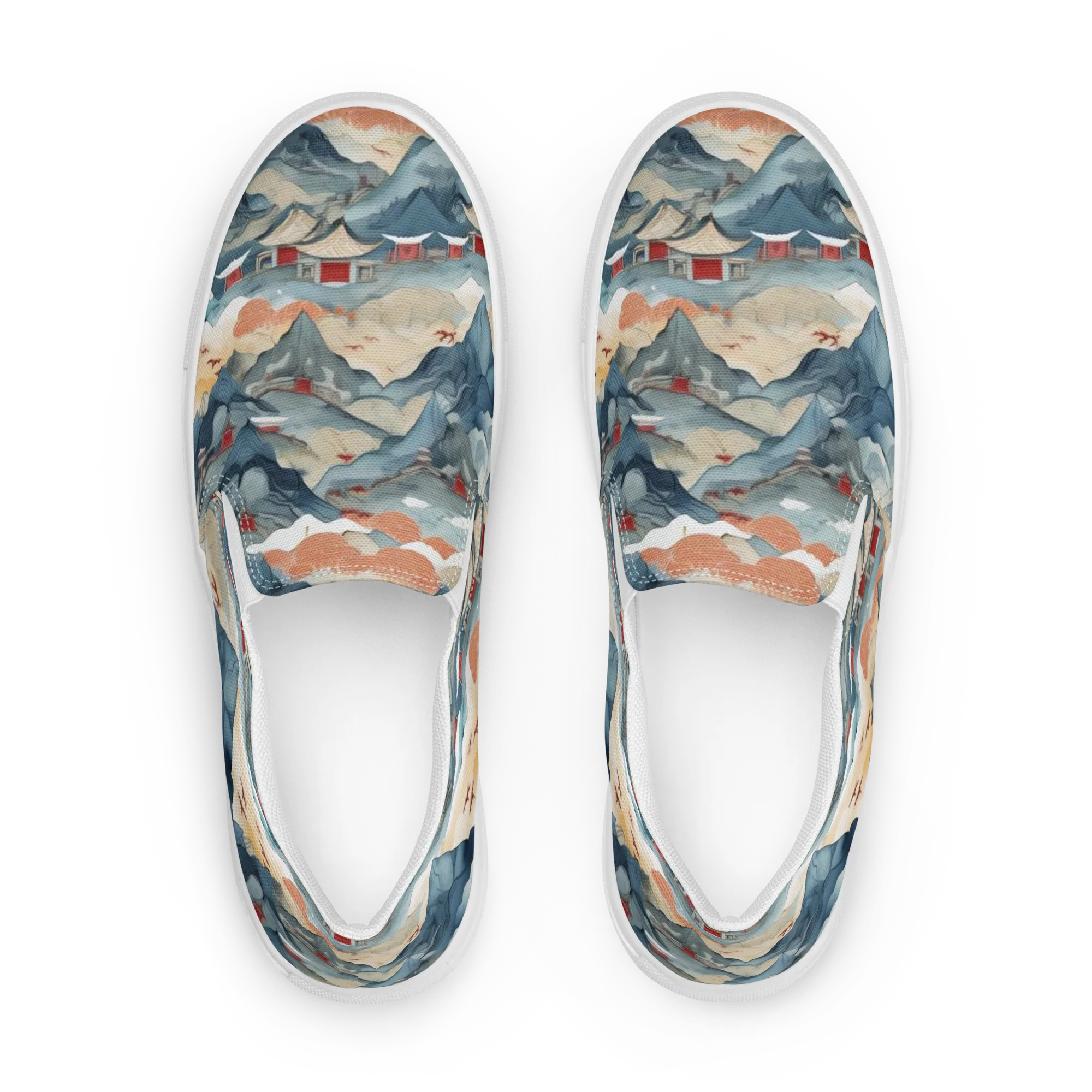 Azure Pilgrimage on Women's Slip-On Canvas Shoes — Front