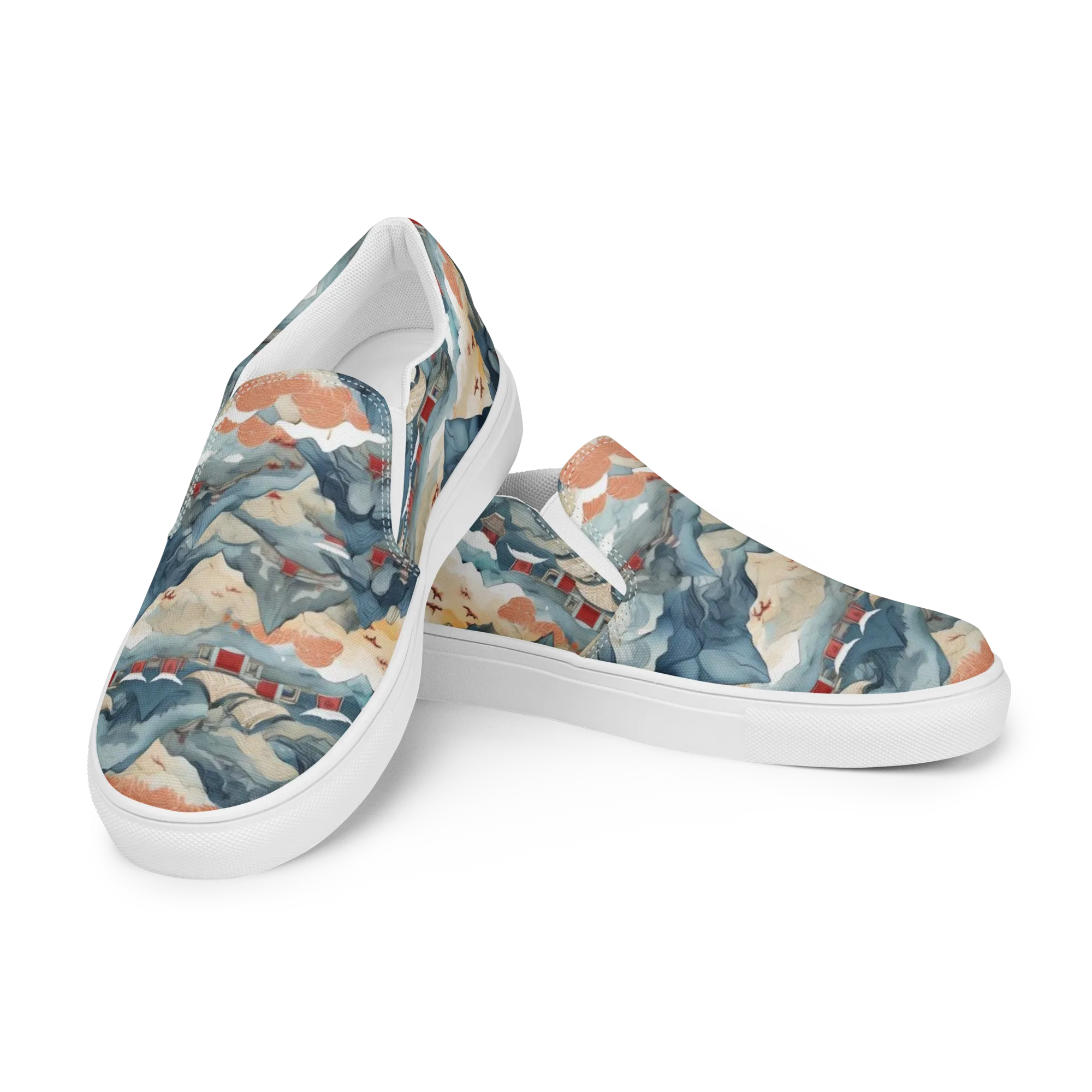 Azure Pilgrimage on Women's Slip-On Canvas Shoes — Left Front