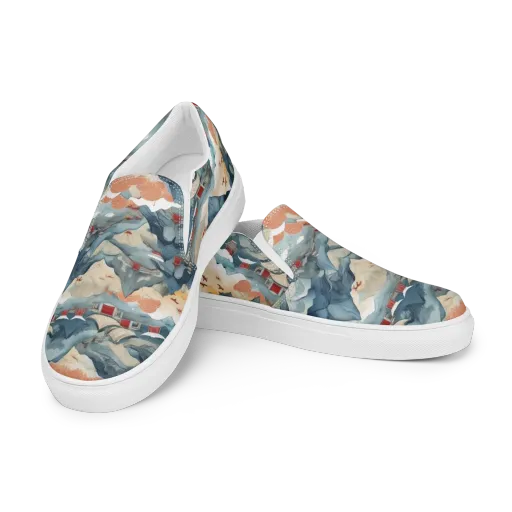 Azure Pilgrimage on a Women's Slip-On Canvas Shoes