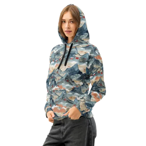 Azure Pilgrimage on a Cotton Hoodie