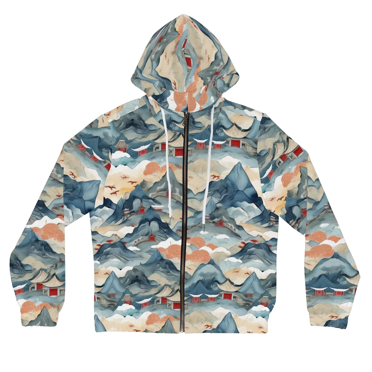 Azure Pilgrimage on Women's Full-Zip Hoodie — Front