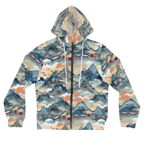 Azure Pilgrimage on a Women's Full-Zip Hoodie