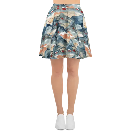 Azure Pilgrimage on a Skater Skirt