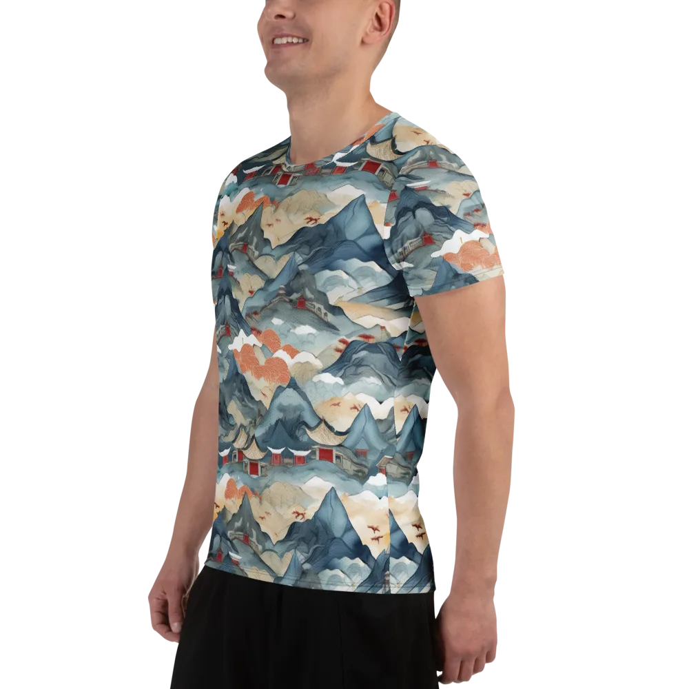 Azure Pilgrimage on Men's Athletic T-Shirt — Left
