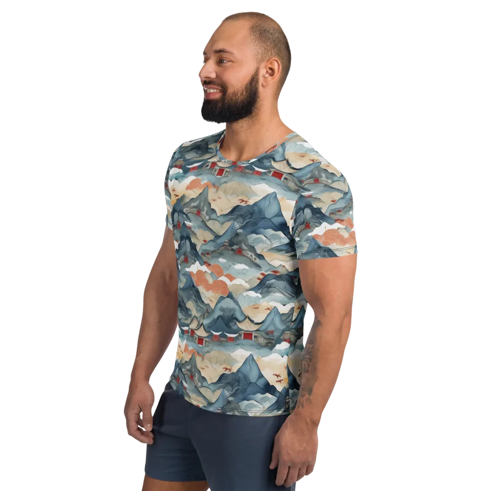 Azure Pilgrimage on Men's Athletic T-Shirt — Left