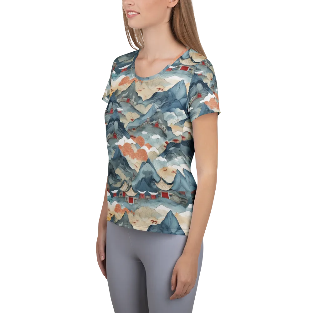 Azure Pilgrimage on Women's Athletic T-Shirt — Left