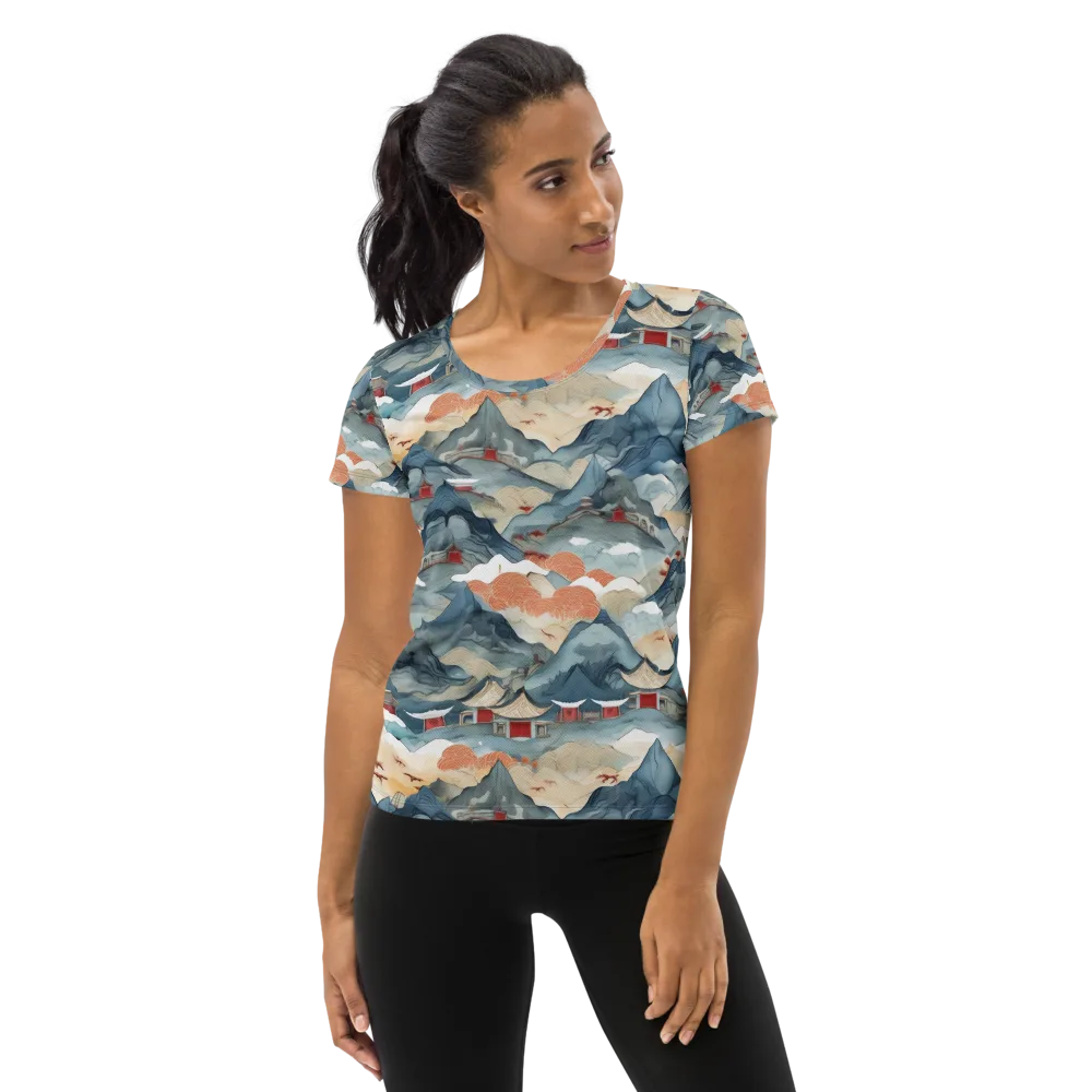 Azure Pilgrimage on Women's Athletic T-Shirt — Front