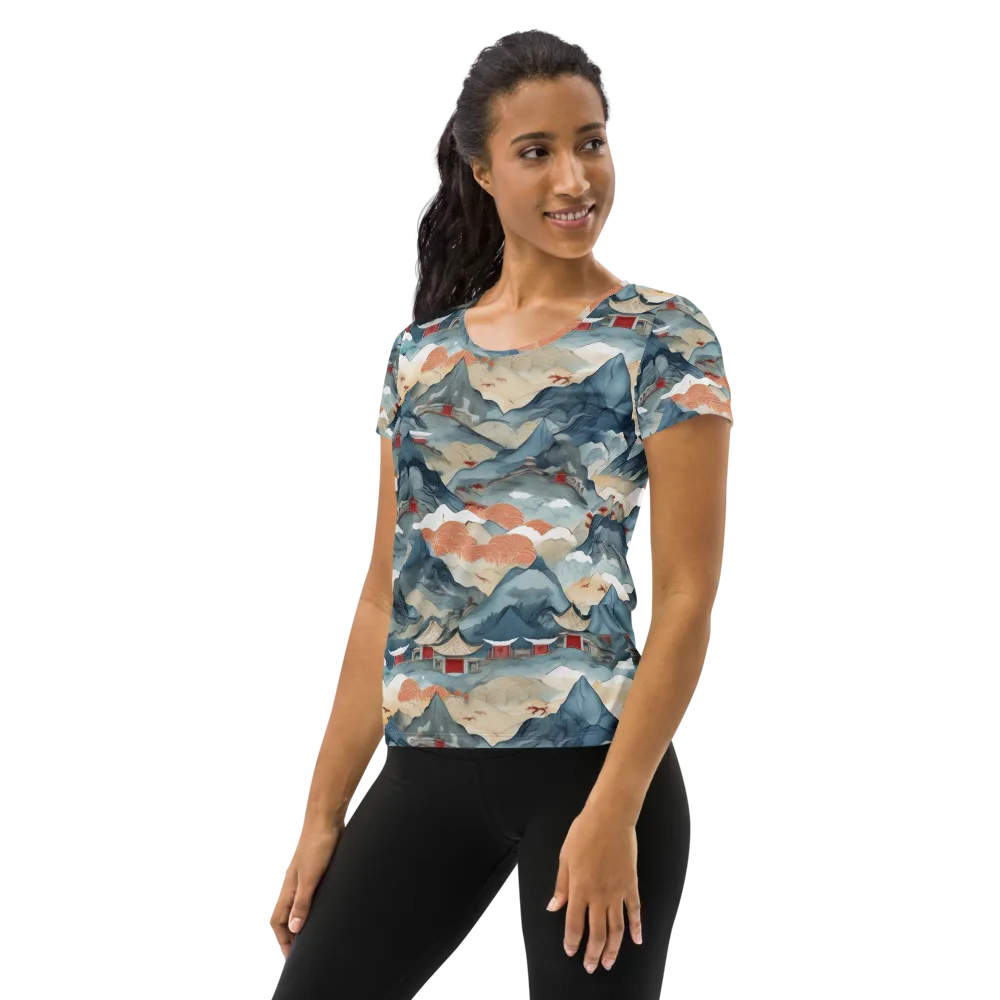 Azure Pilgrimage on Women's Athletic T-Shirt — Left