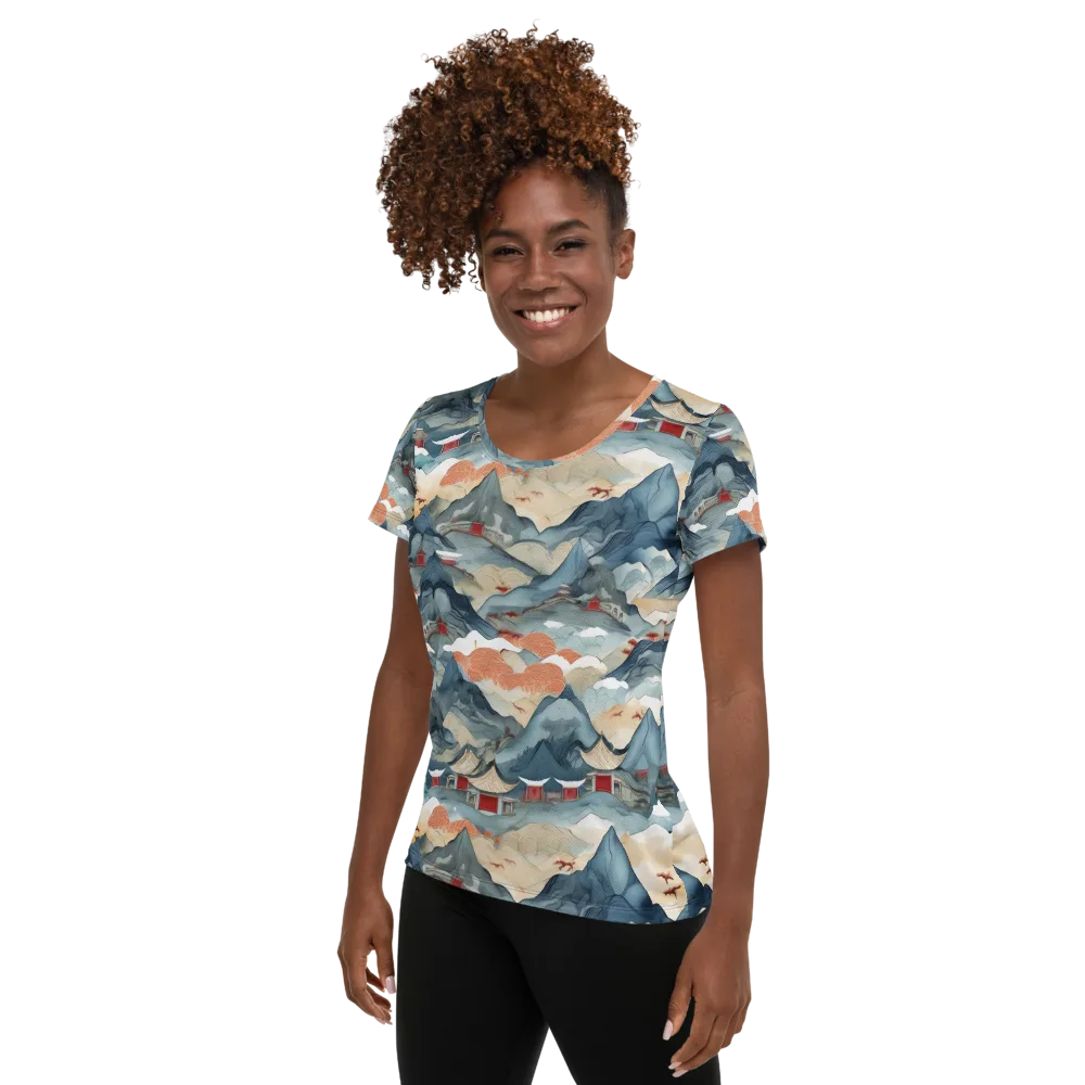 Azure Pilgrimage on Women's Athletic T-Shirt — Left