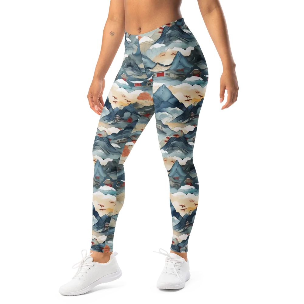 Azure Pilgrimage on Leggings — Left Front