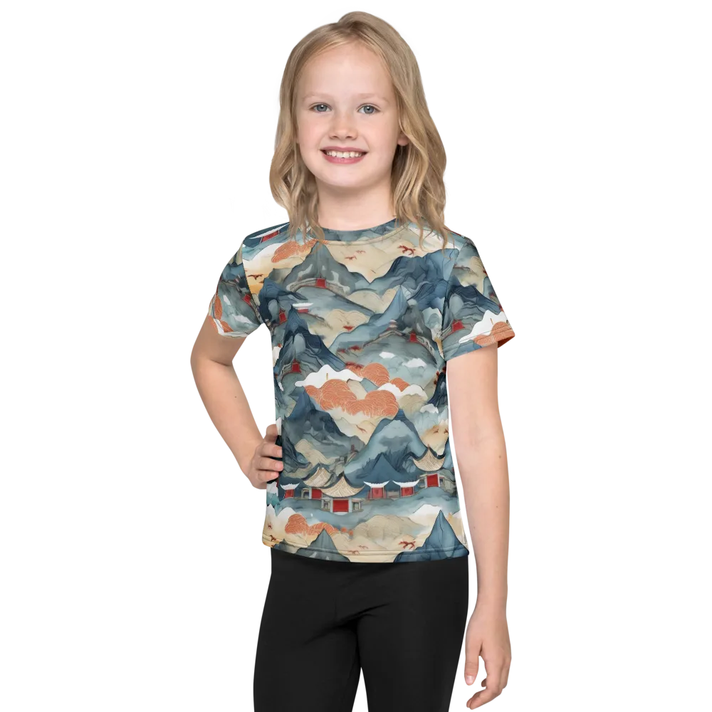 Azure Pilgrimage on Kids Crew Neck T-Shirt — Front