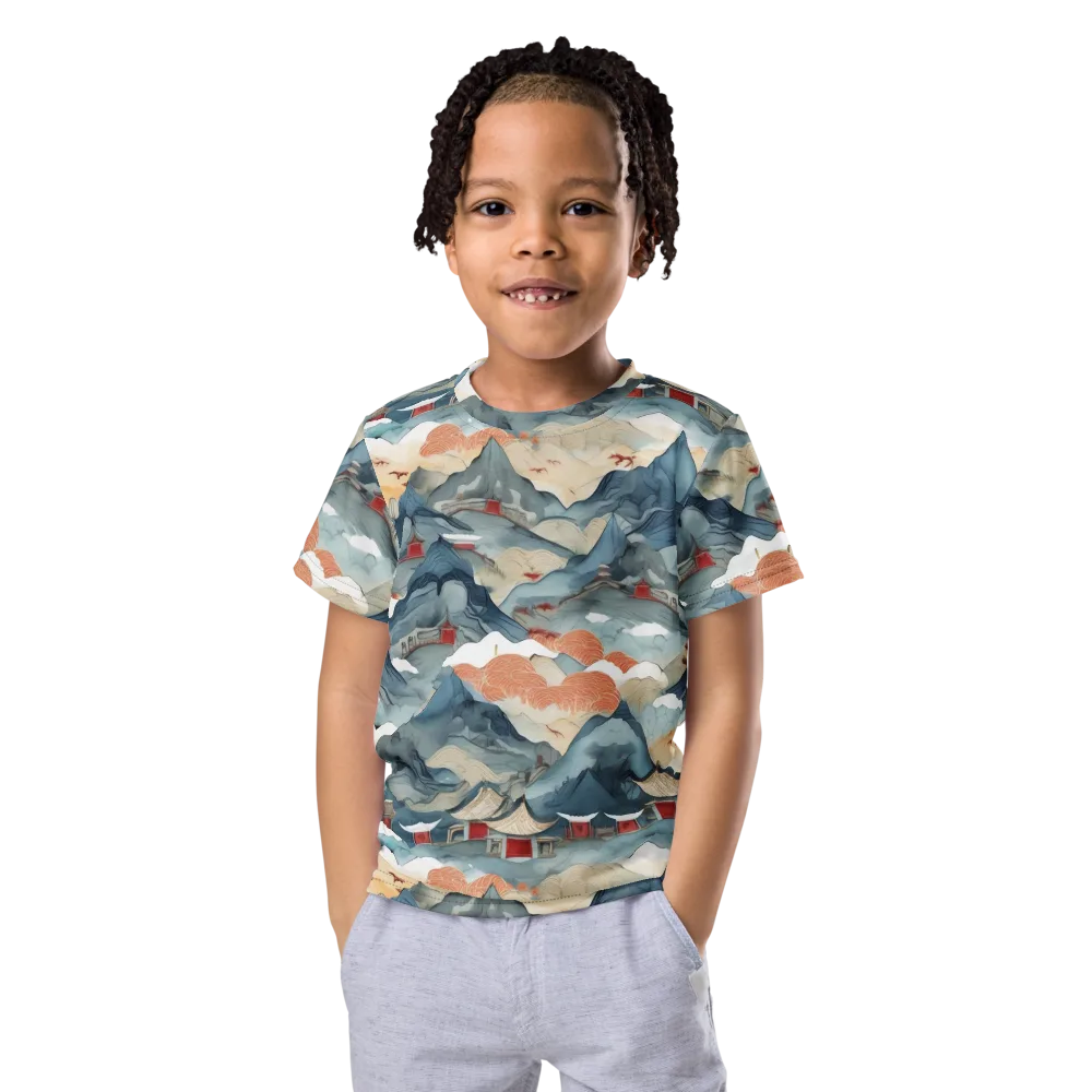 Azure Pilgrimage on Kids Crew Neck T-Shirt — Front