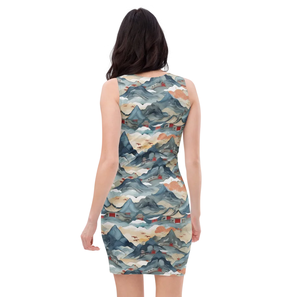 Azure Pilgrimage on Bodycon Dress — Back