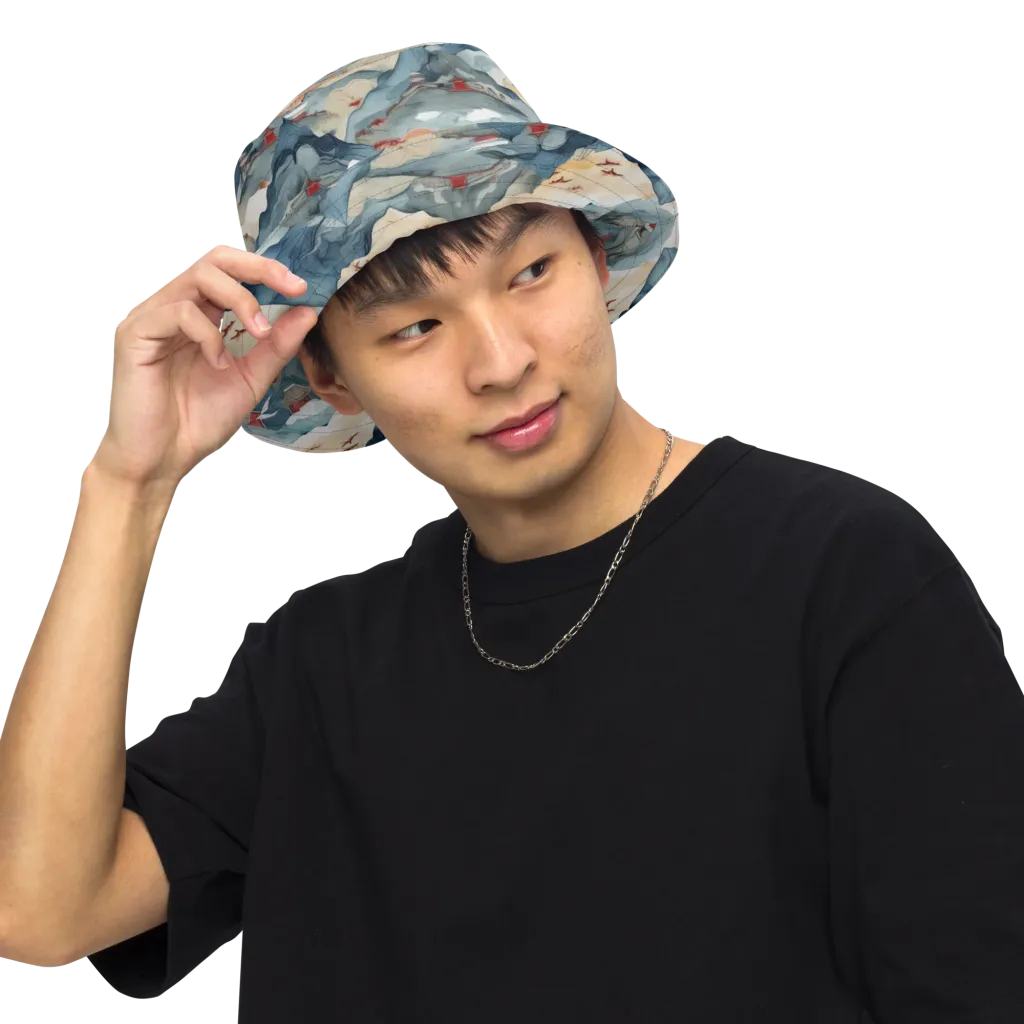Azure Pilgrimage on Reversible Bucket Hat — Front Inside