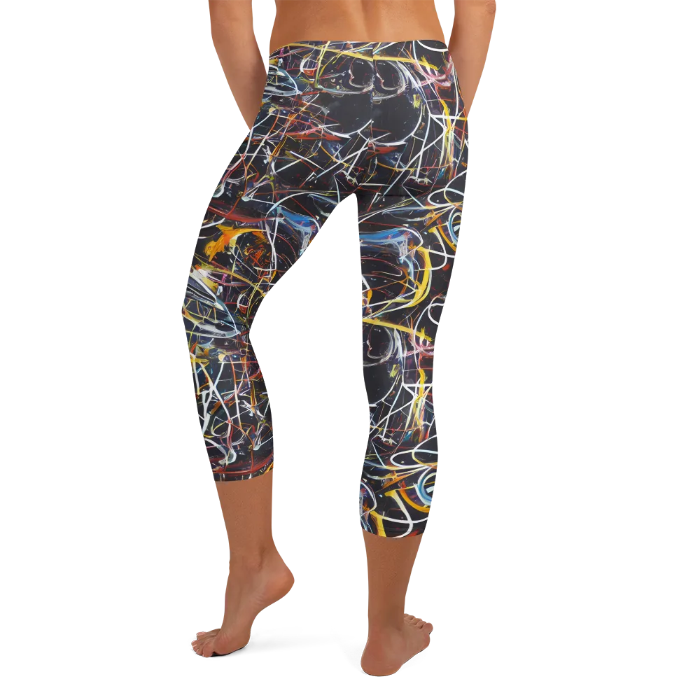 Brown Surge on Capri Leggings — Back