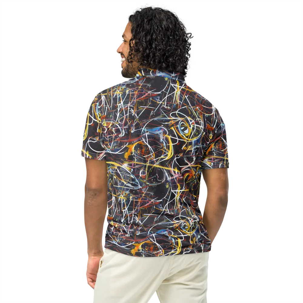Brown Surge on Men's Slim Fit Polo Shirt — Back