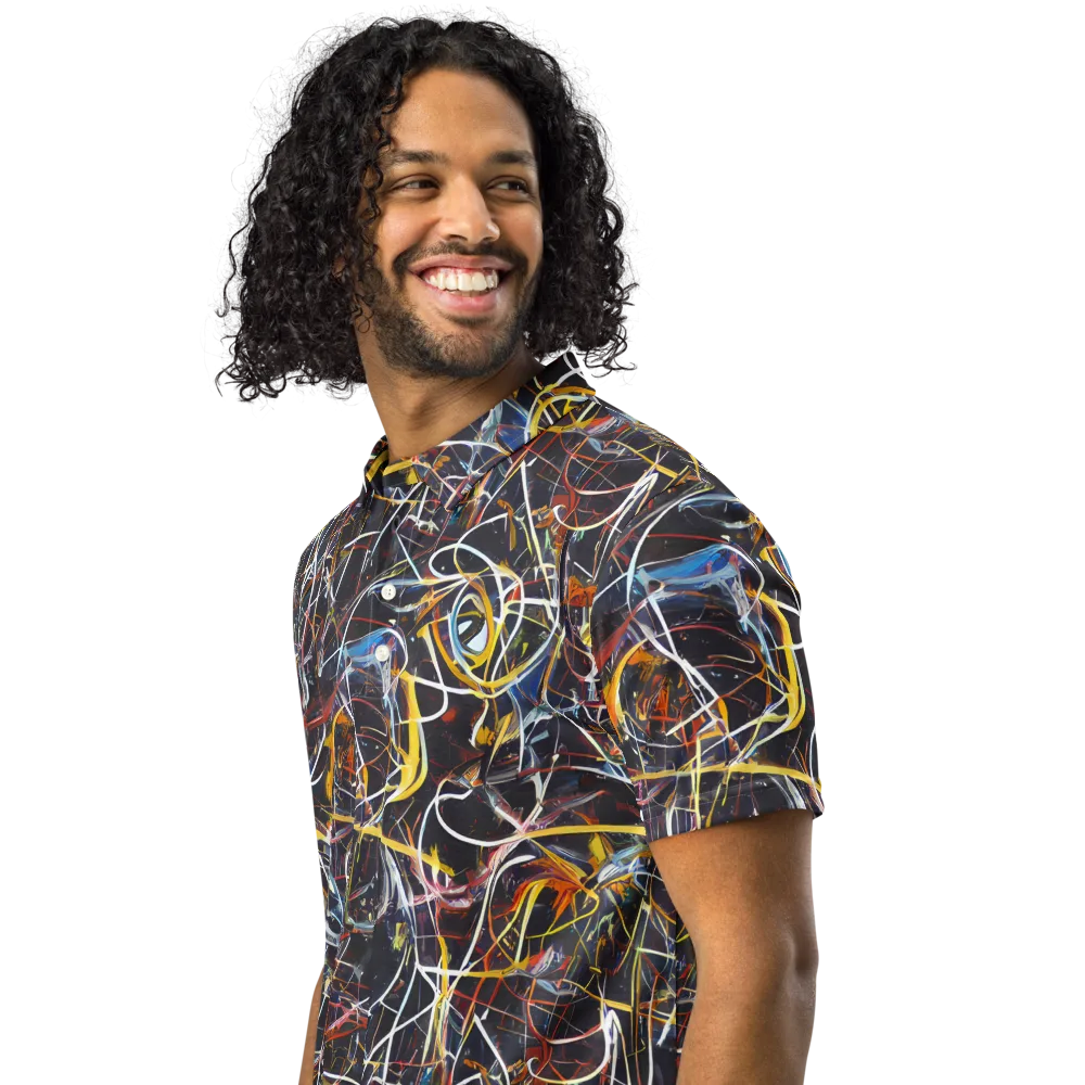 Brown Surge on Men's Slim Fit Polo Shirt — Left Front