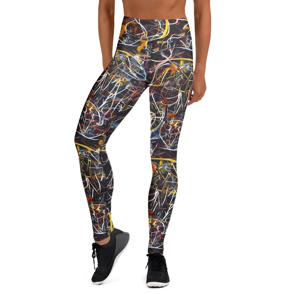 Brown Surge on Yoga Leggings — Front