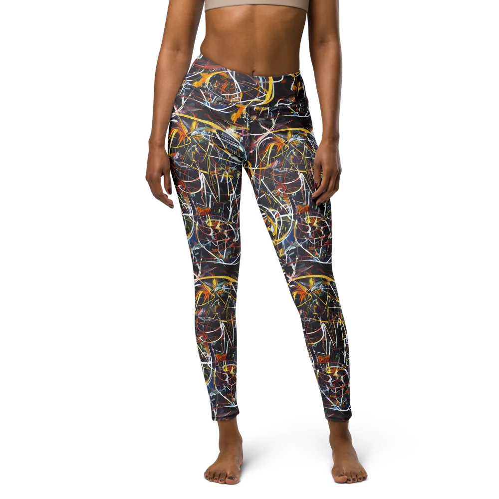 Brown Surge on Yoga Leggings — Front