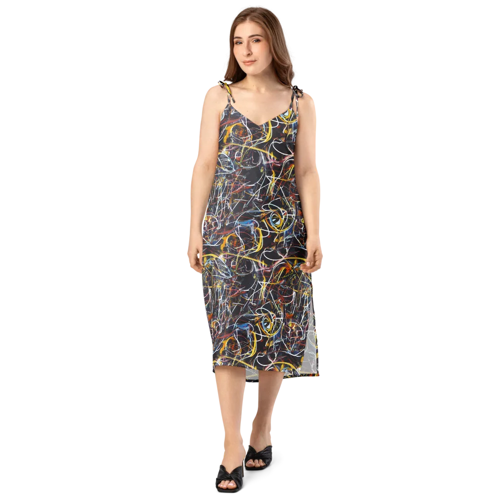 Brown Surge on Slip Dress — Front