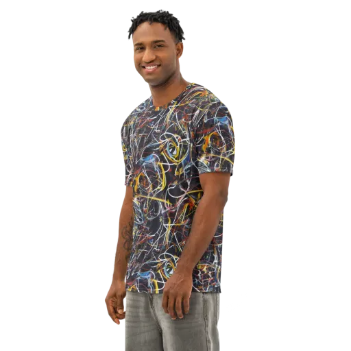 Brown Surge on a Men's Cotton Crew Neck T-Shirt