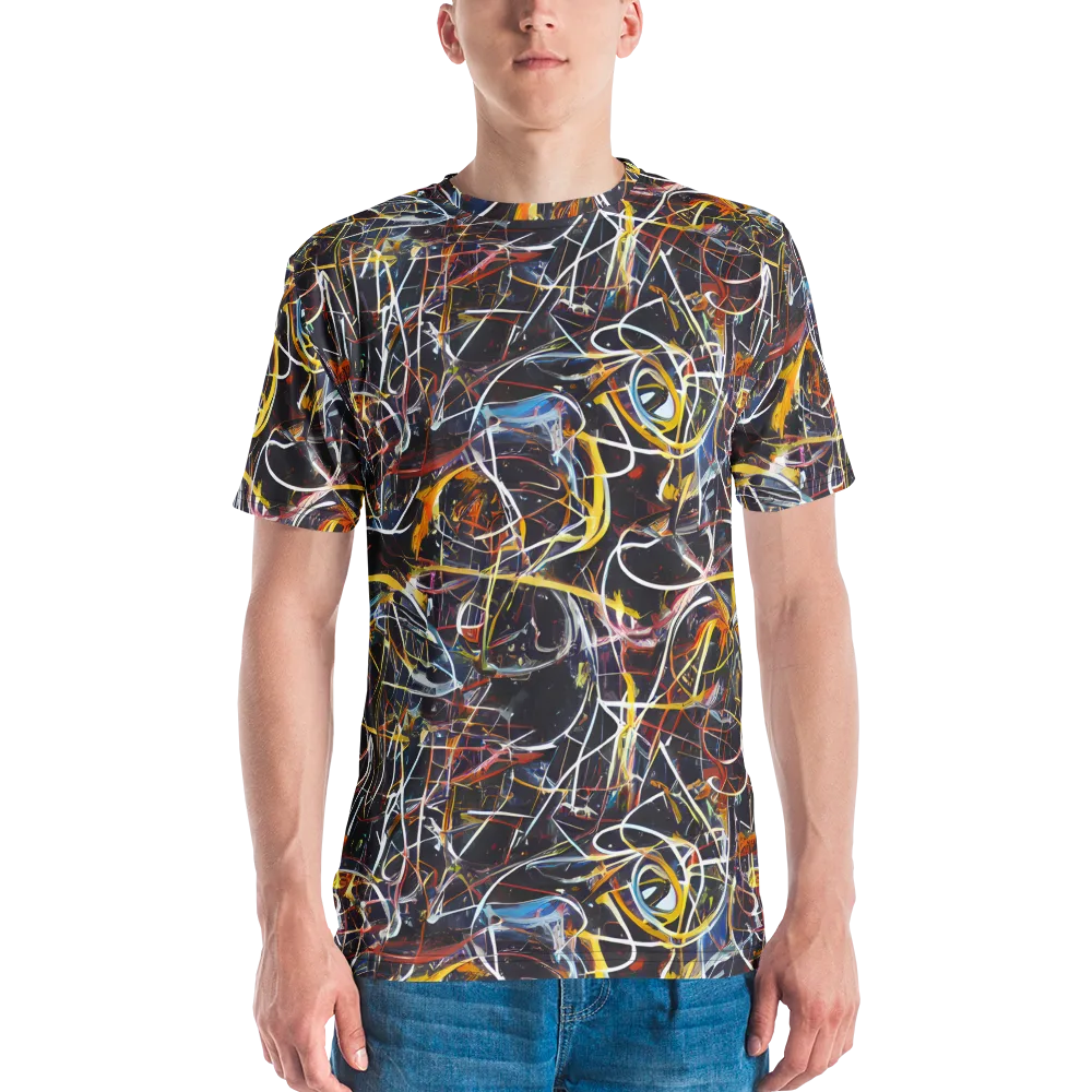 Brown Surge on Men's Crew Neck T-Shirt — Front
