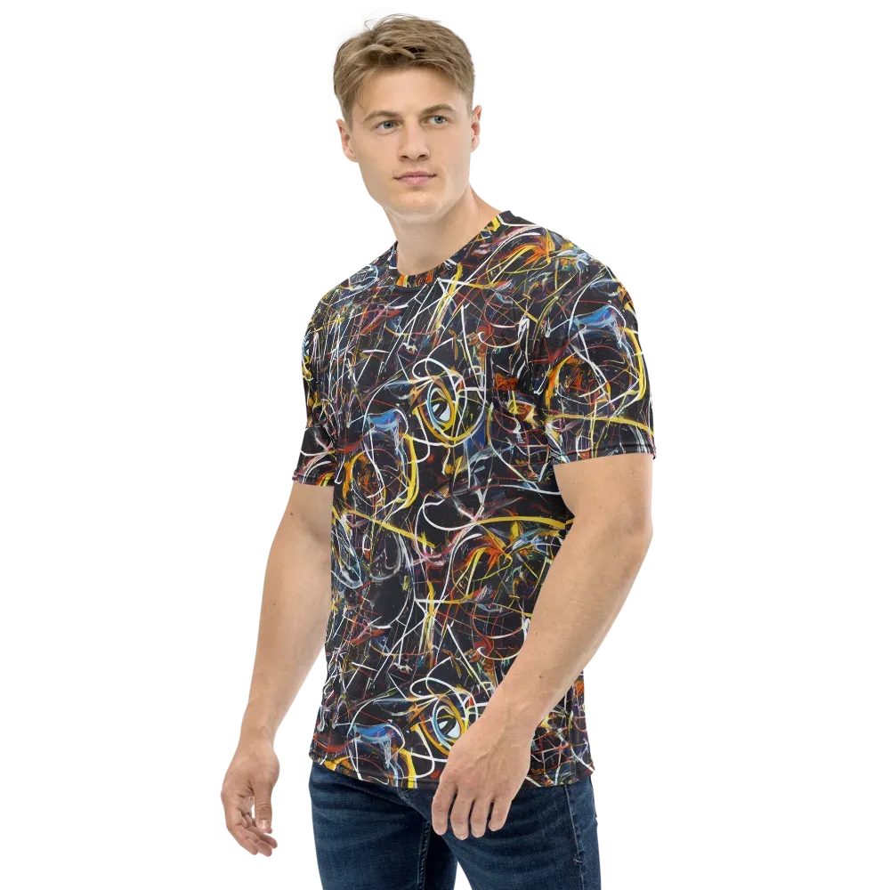 Brown Surge on Men's Crew Neck T-Shirt — Left