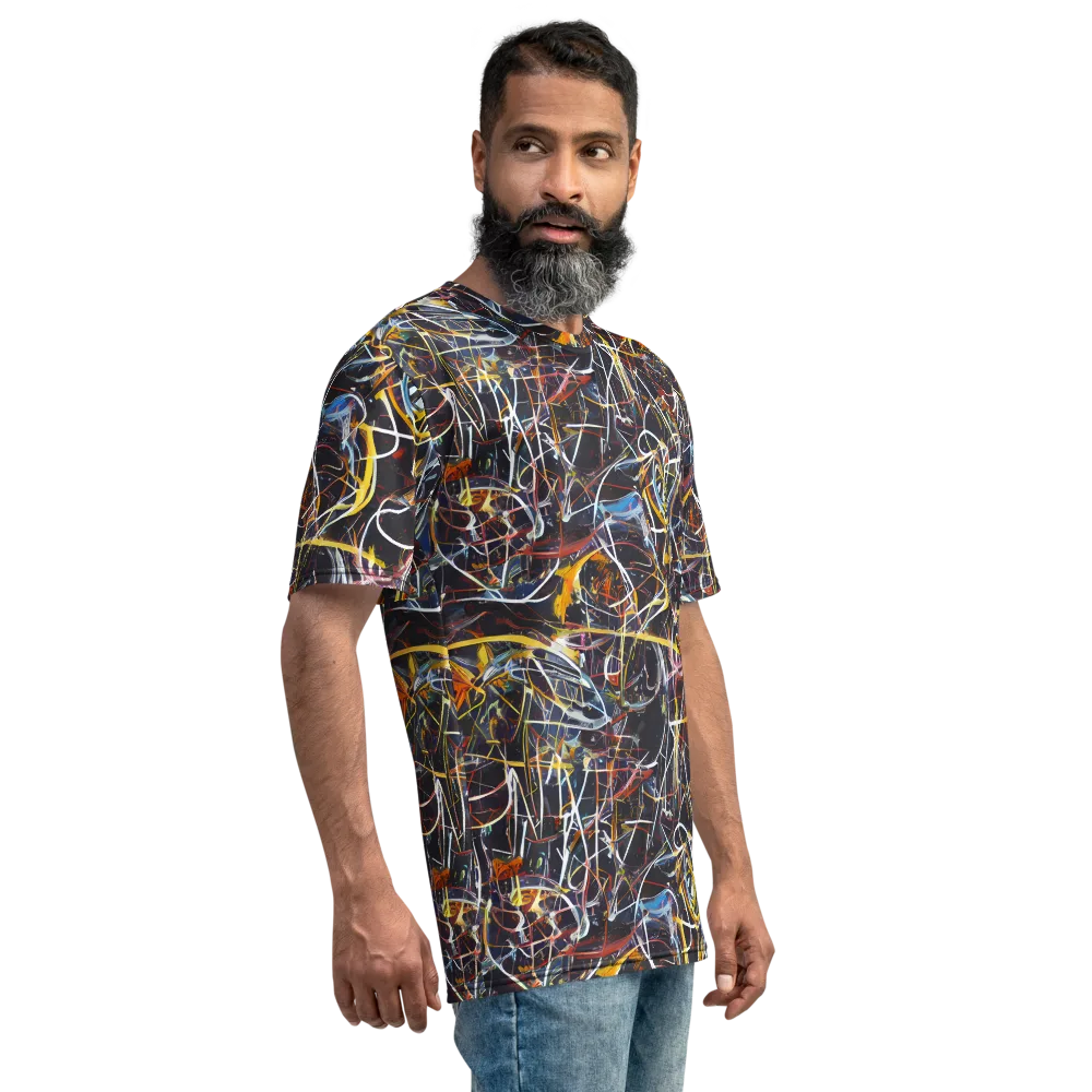 Brown Surge on Men's Crew Neck T-Shirt — Right