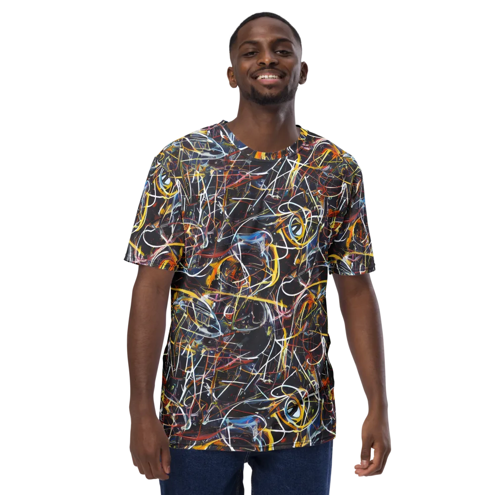 Brown Surge on Men's Crew Neck T-Shirt — Front