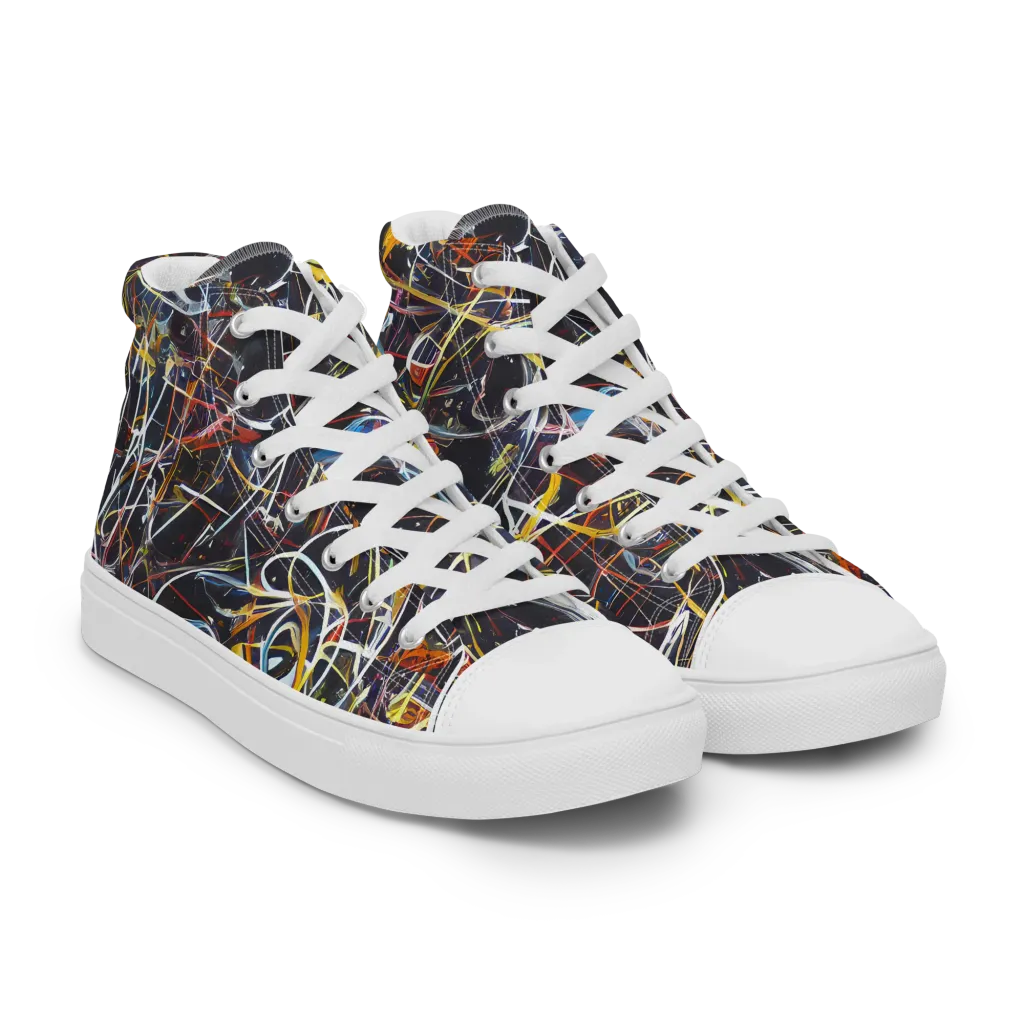 Brown Surge on Men's High Top Canvas Shoes — Right Front
